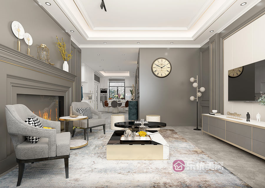 锦尚国际·锦天下174㎡美式轻奢风格装修效果图