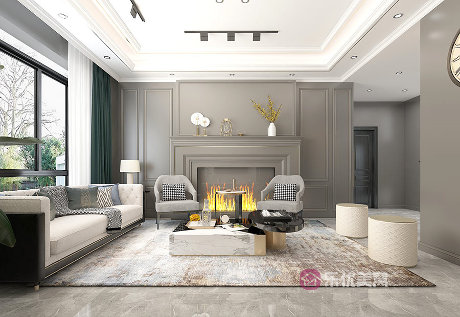 锦尚国际·锦天下174㎡美式轻奢风格装修效果图