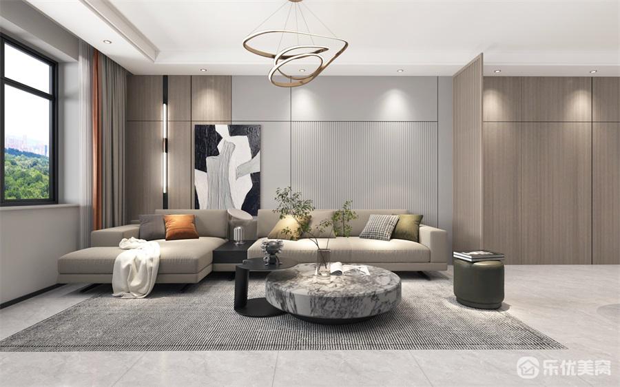 包头整装案例，现代轻奢风居家，木饰搭配好舒心！