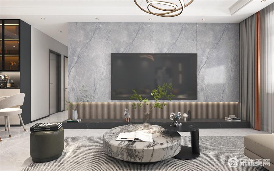 包头整装案例，现代轻奢风居家，木饰搭配好舒心！