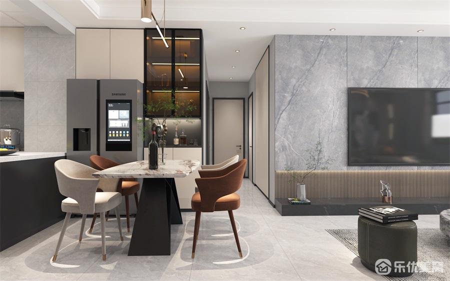 包头整装案例，现代轻奢风居家，木饰搭配好舒心！